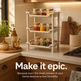 3-Layer Plastic Kitchen Storage Basket Rack