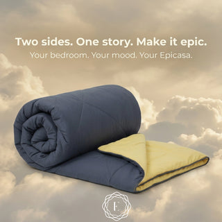 Epicasa Reversible Comforter | 200 GSM Thermal Bonded Fill | 110 GSM Micro Peach Fabric | All Season AC Quilt | Diamond Quilted | Lightweight Duvet Blanket for Home Bedroom |