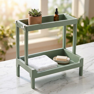 2-Tier Plastic Storage Trolley