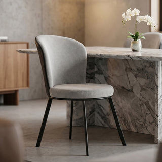 Metal Chair with Cushion - Grey