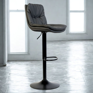 Austin Modern High Chair With Pu Leather - Grey