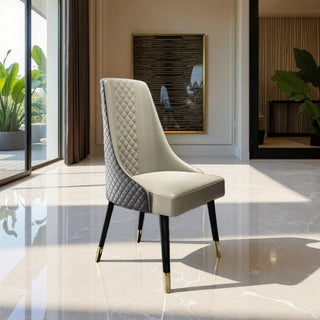 Belize Dining With Polished Wooden Legs - White And Grey