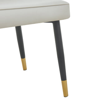 Belize Dining With Polished Wooden Legs - White And Grey