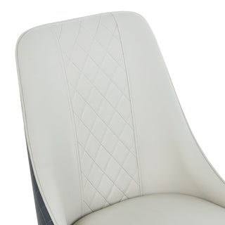 Belize Dining With Polished Wooden Legs - White And Grey