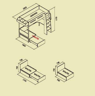 Roy Bunk Bed with Drawer Storage Wooden Bed Furniture for Bedroom Living Room Home