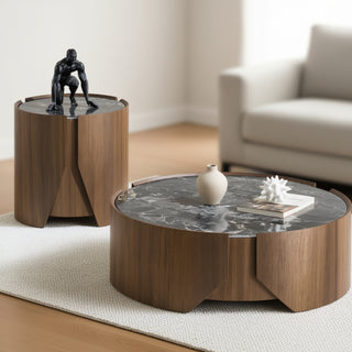 BARLAD Round Set of 2 Sturdy Center Table.
