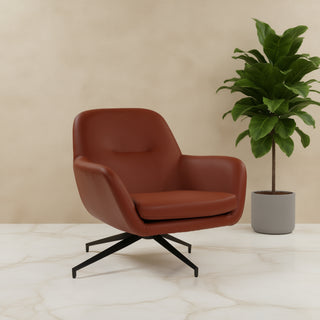 Celeste Modern Leather Armchair  Chair - Brown