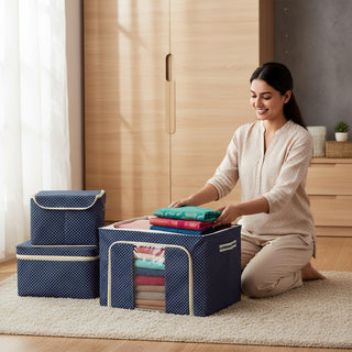 Foldable Cloth Storage Box – Steel Frame