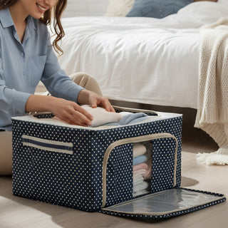 Foldable Cloth Storage Box – Steel Frame