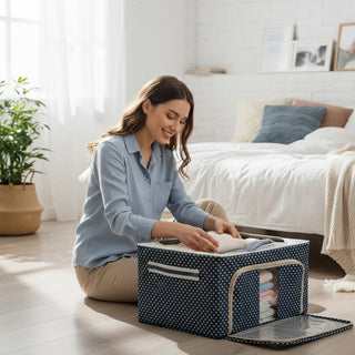 Foldable Cloth Storage Box – Steel Frame