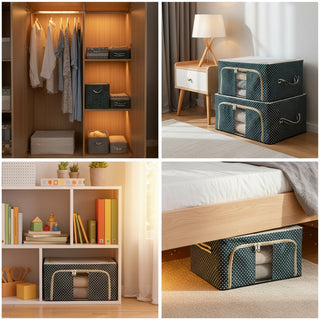 Foldable Cloth Storage Box – Steel Frame