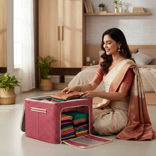 Foldable Cloth Storage Box – Steel Frame