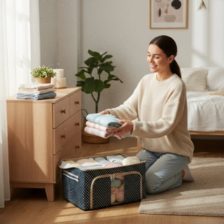 Foldable Cloth Storage Box – Steel Frame
