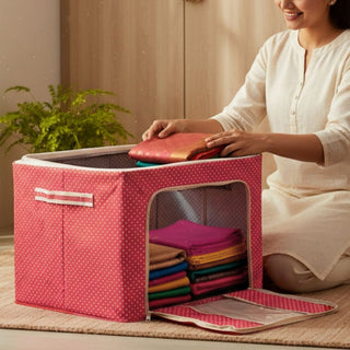 Foldable Cloth Storage Box – Steel Frame