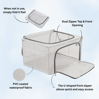 Foldable Storage Box PVC Coated Fabric With Steel Frame