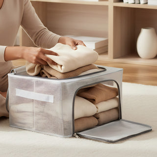 Foldable Storage Box PVC Coated Fabric With Steel Frame