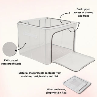 Foldable Storage Box PVC Coated Fabric With Steel Frame