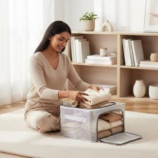 Foldable Storage Box PVC Coated Fabric With Steel Frame