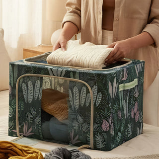 Foldable cloth storage box oxford fabric 66L – Green
