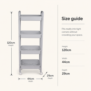 Plastic Rolling Storage Trolley