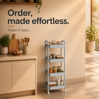 Plastic Rolling Storage Trolley