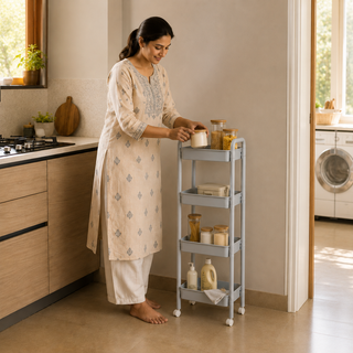 Plastic Rolling Storage Trolley