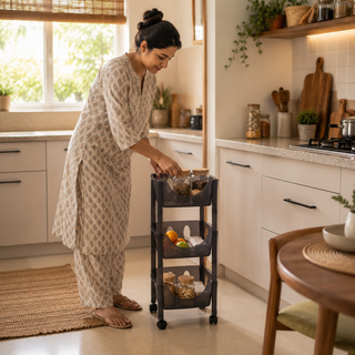 3-Tier Transparent Kitchen Storage Rack Organizer