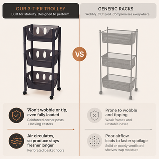 3-Tier Transparent Kitchen Storage Rack Organizer