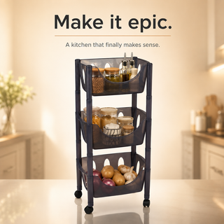 3-Tier Transparent Kitchen Storage Rack Organizer