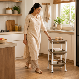 Utility Storage Trolley With Wheels