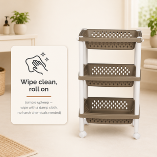 Utility Storage Trolley With Wheels