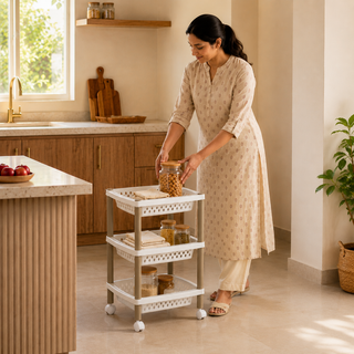 Utility Storage Trolley With Wheels