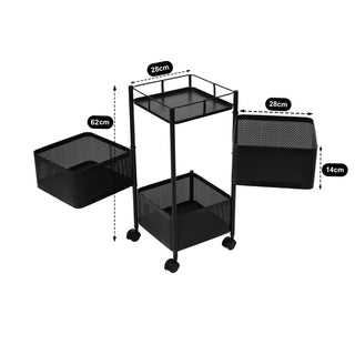 Square Design Metal Storage Organizer Trolley