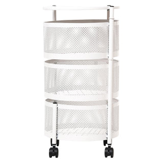 Round Design Metal Storage Organizer Trolley