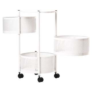 Round Design Metal Storage Organizer Trolley