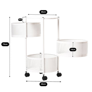 Round Design Metal Storage Organizer Trolley