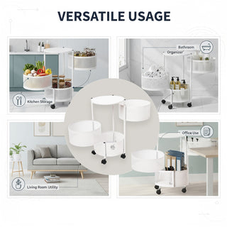 Round Design Metal Storage Organizer Trolley