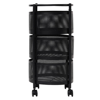 Round Design Metal Storage Organizer Trolley
