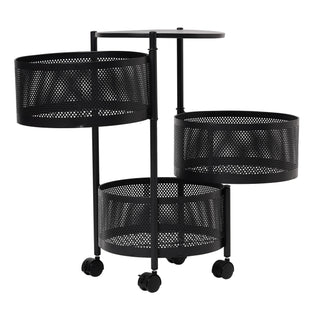 Round Design Metal Storage Organizer Trolley