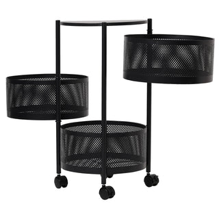 Round Design Metal Storage Organizer Trolley