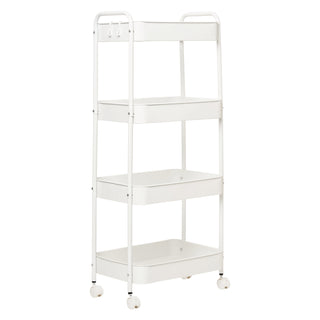 Multi-Functional Metal Rolling Storage Rack - White