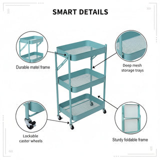 Metal Foldable Storage Trolley