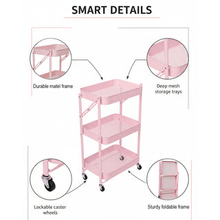 Metal Foldable Storage Trolley