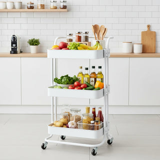 3 Tier Multifunctional Metal Storage Trolley