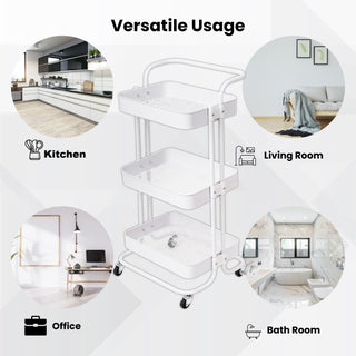 3 Tier Multifunctional Metal Storage Trolley
