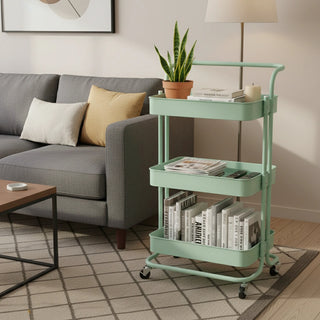 3 Tier Multifunctional Metal Storage Trolley