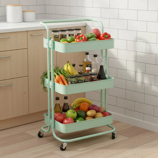 3 Tier Multifunctional Metal Storage Trolley