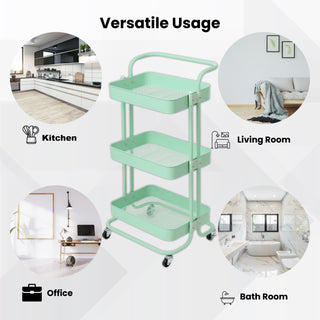 3 Tier Multifunctional Metal Storage Trolley