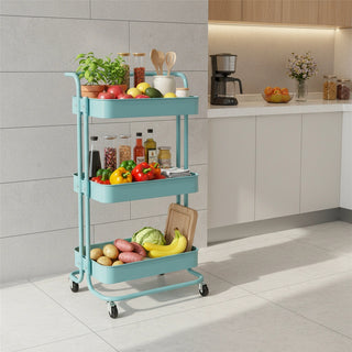 3 Tier Multifunctional Metal Storage Trolley