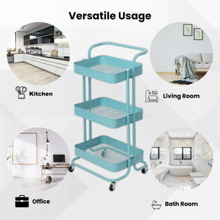 3 Tier Multifunctional Metal Storage Trolley